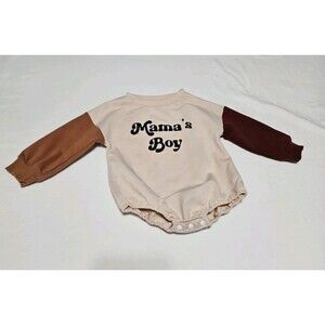 baby boy long sleeve bodysuit Mama Boy 12 To 18 Months
